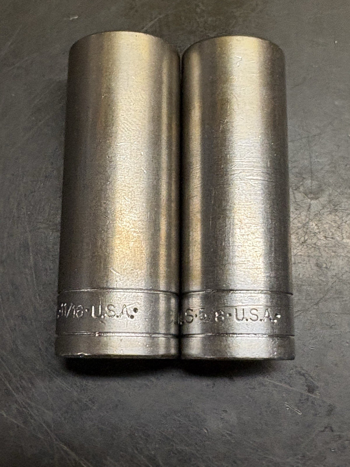 S-K Deep 11/16 And 5/8 Vintage Sockets 3/8 Drive 40422 And 40420