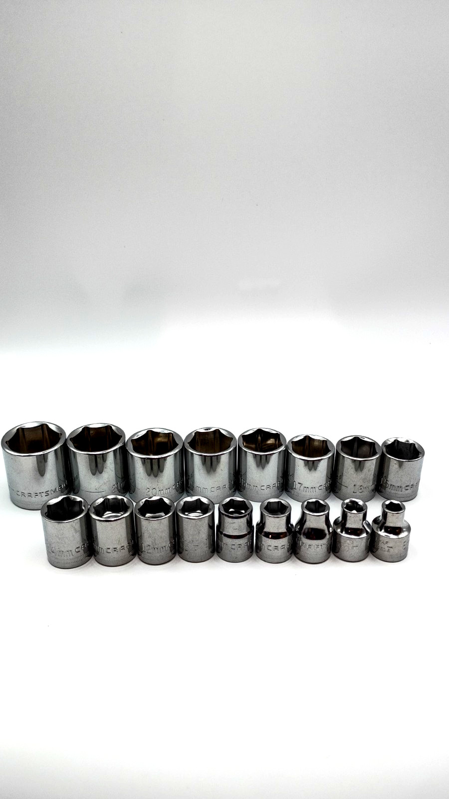 Craftsman Lifetime Warranty S-AF 3/8″ Drive 6 and 12 Point Short Metric Sockets