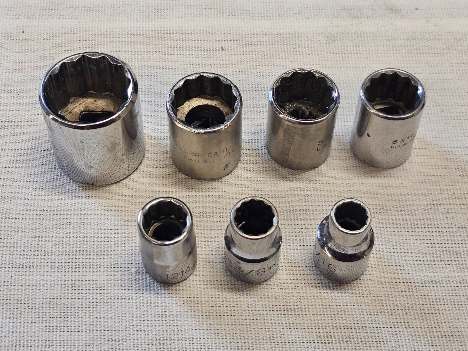 7 Proto Professional Sae Socket Set 3/8″ Drive 7/8 11/16 5/8 9/16 7/16 5/16″ USA