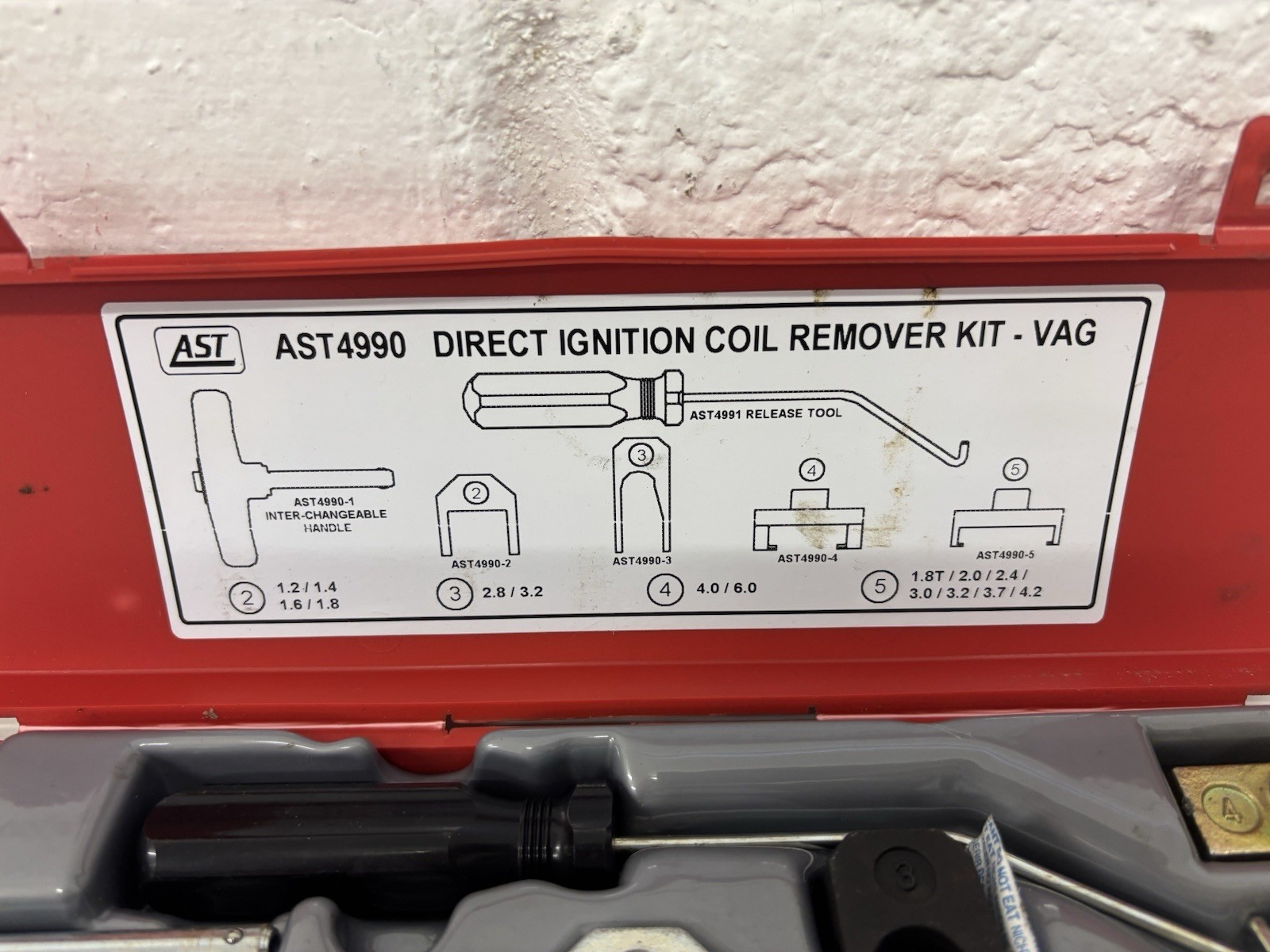 AST Ignition Coil Removal Kit VAG AST4990 Full Kit As Sold By Snap On