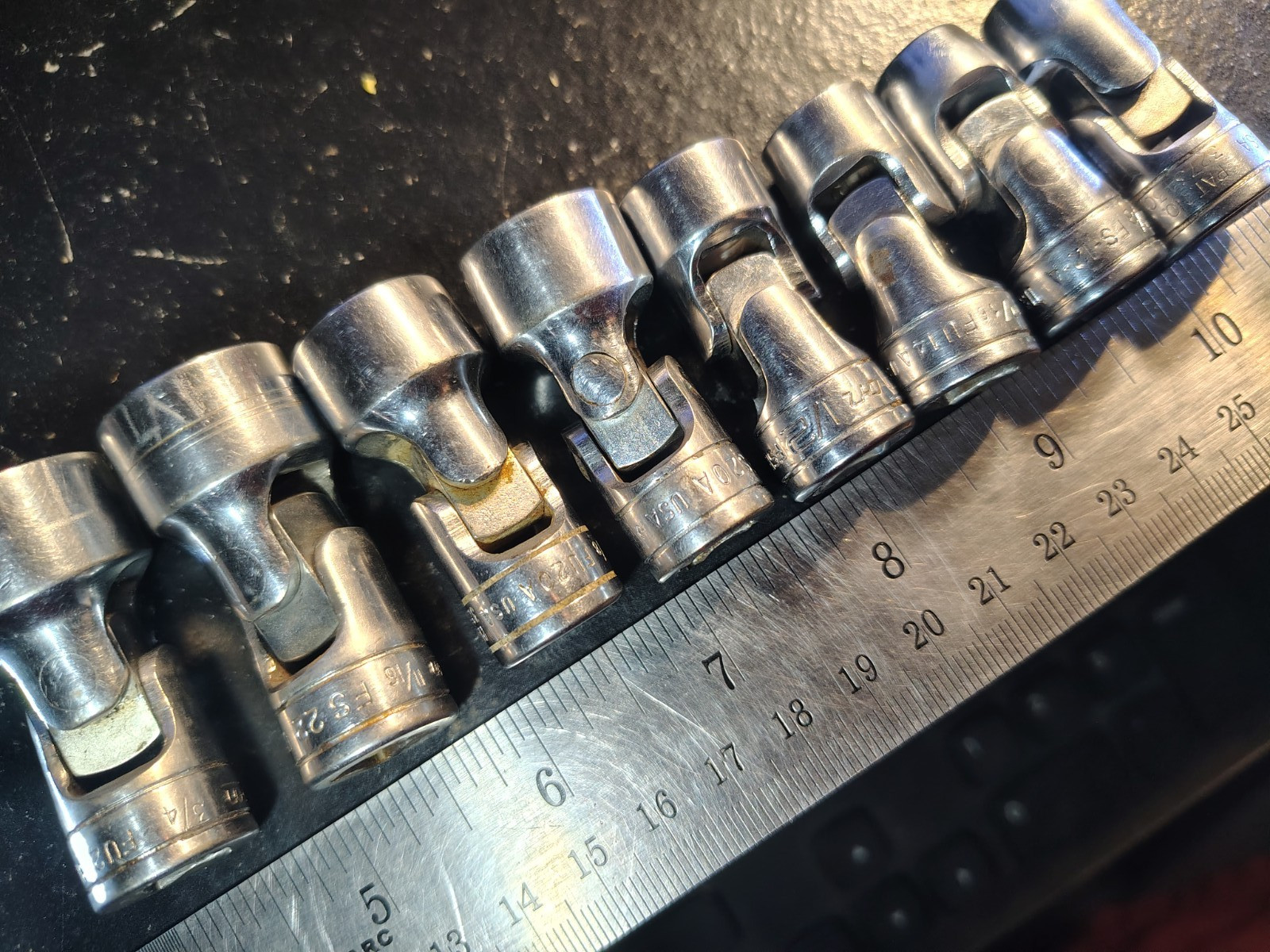 Snap On 8pc 3/8″ Drive Shallow Chrome SAE Swivel Socket Set 5/16-3/4 FU244