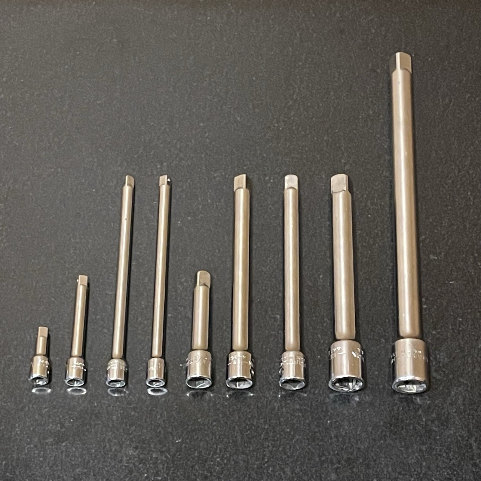 9 Craftsman EE Series 1/4, 3/8 & 1/2 Ratchet Socket Extensions, Made In USA