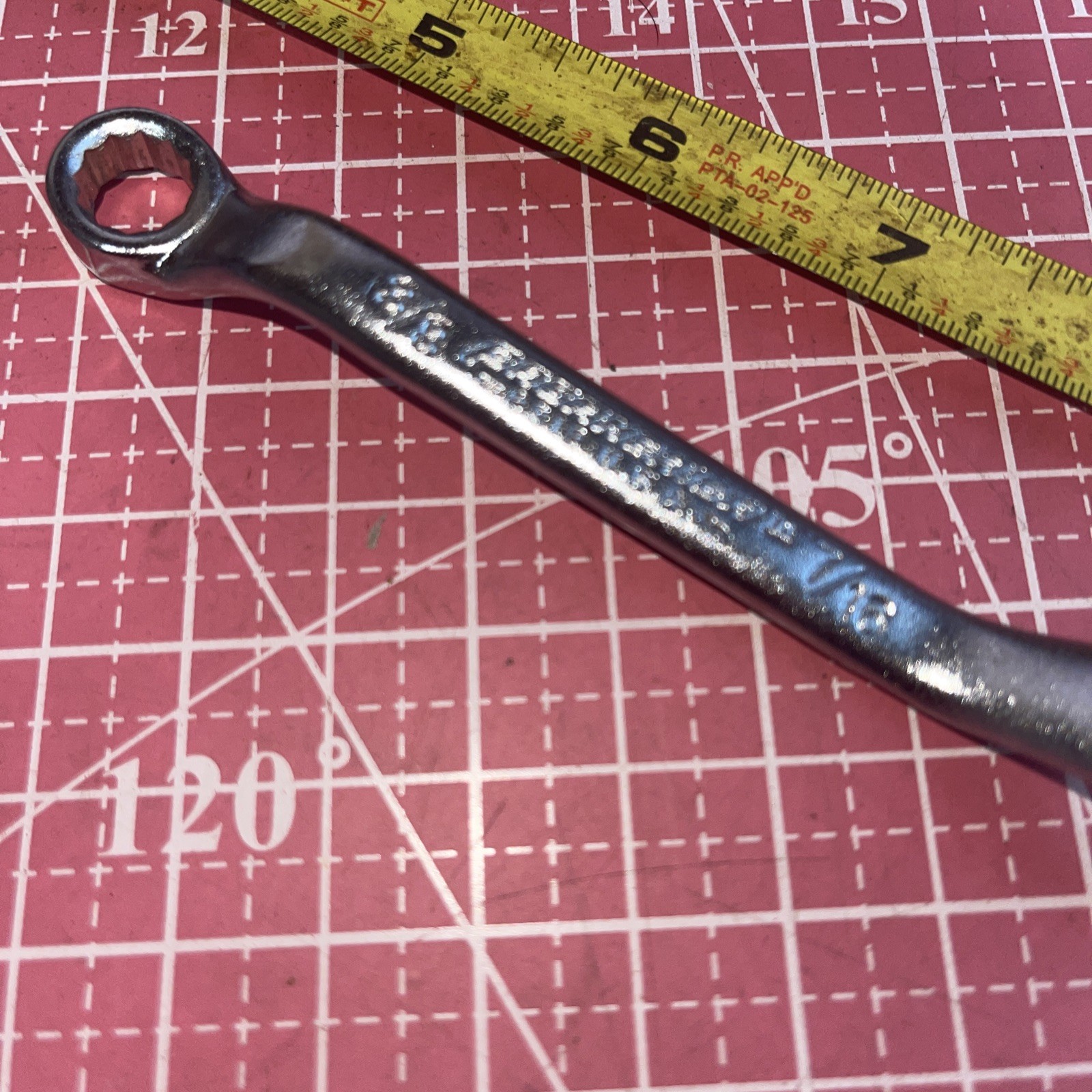 NOS PROAMERICA USA 2312 3/8 X 7/16 In SAE Stubby Offset 12 Point Box End Wrench