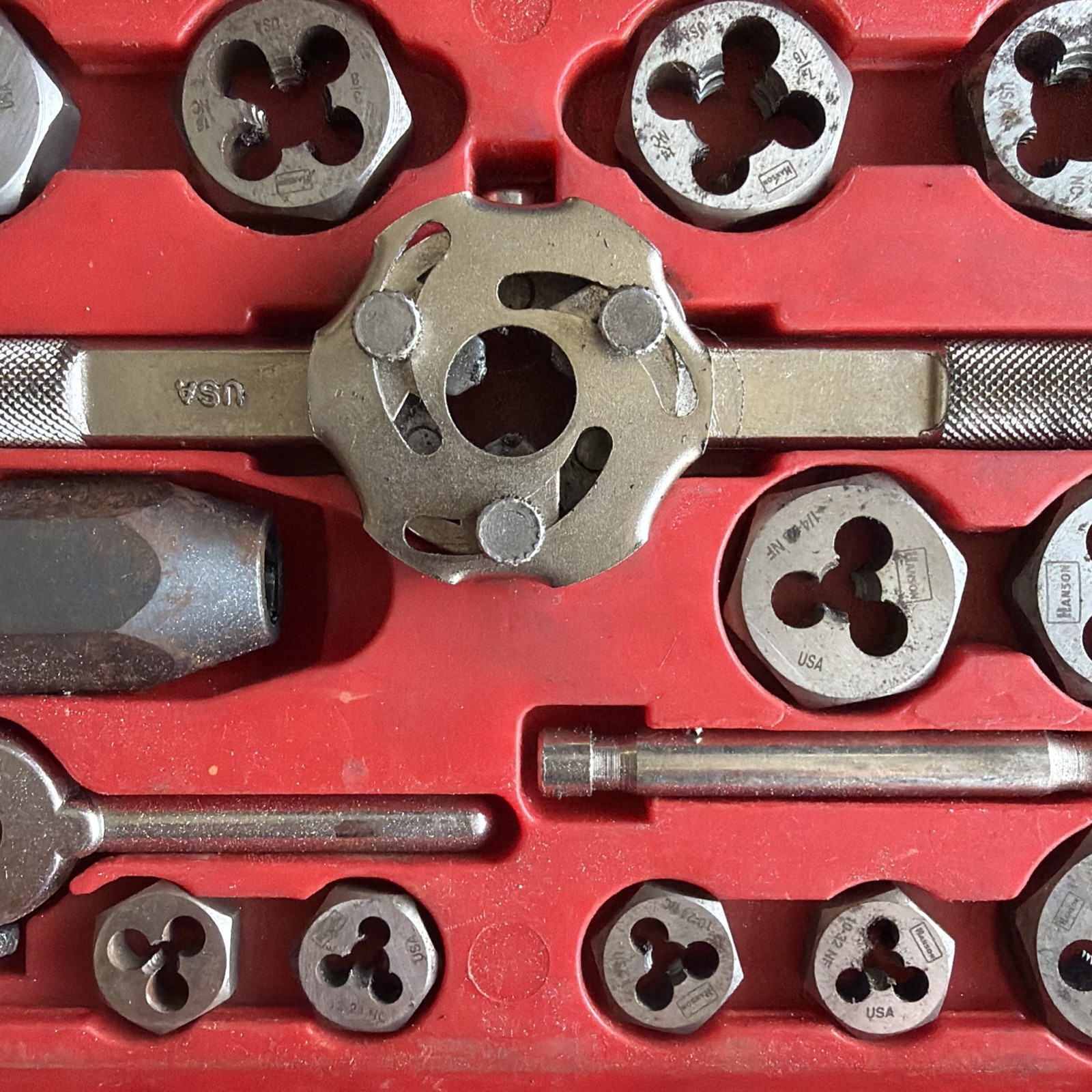 Hanson Tool Hex Tap and Die Super Set W/ Case 24606 Made in USA READ!