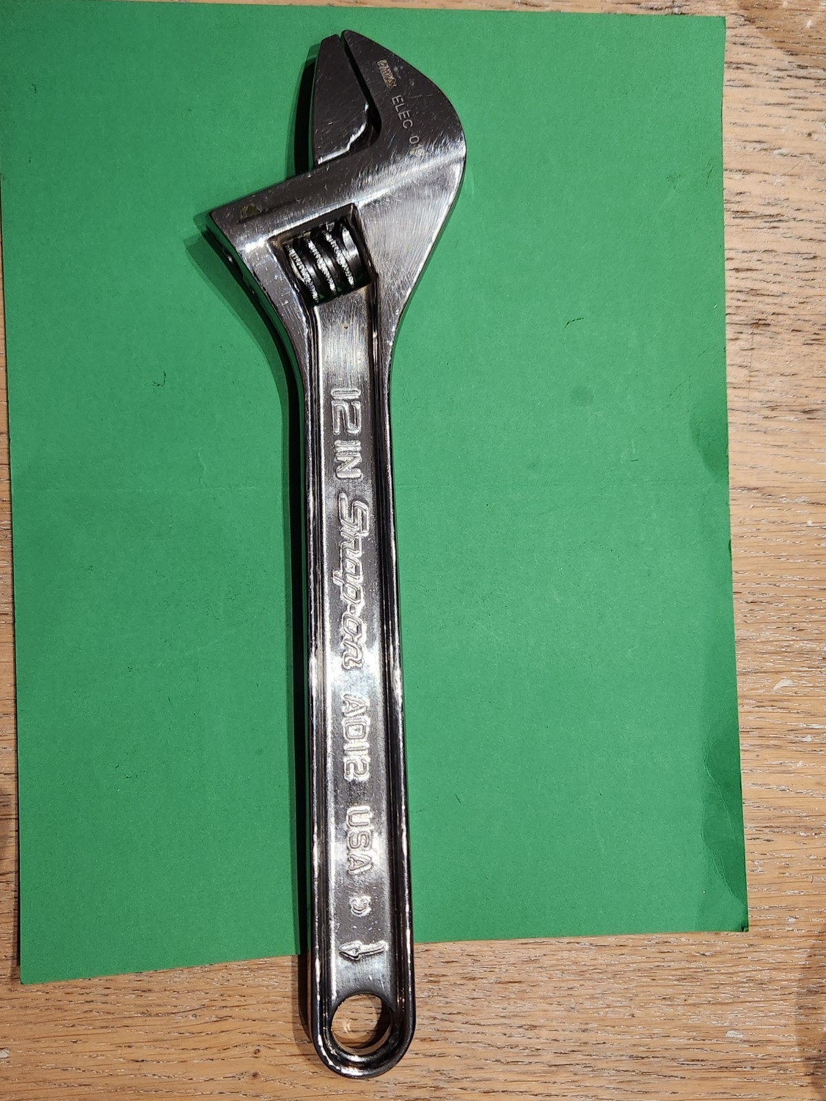 Snap On Tools USA 12” Chrome Adjustable Wrench 1-5/16” Jaw Capacity AD12 NICE