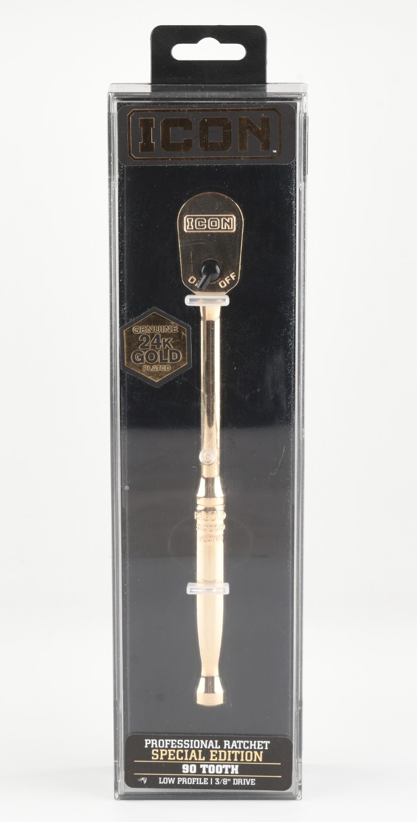 *ICON Special Edition 3/8″ Drive 24K Gold Plated Professional Ratchet 90 Tooth