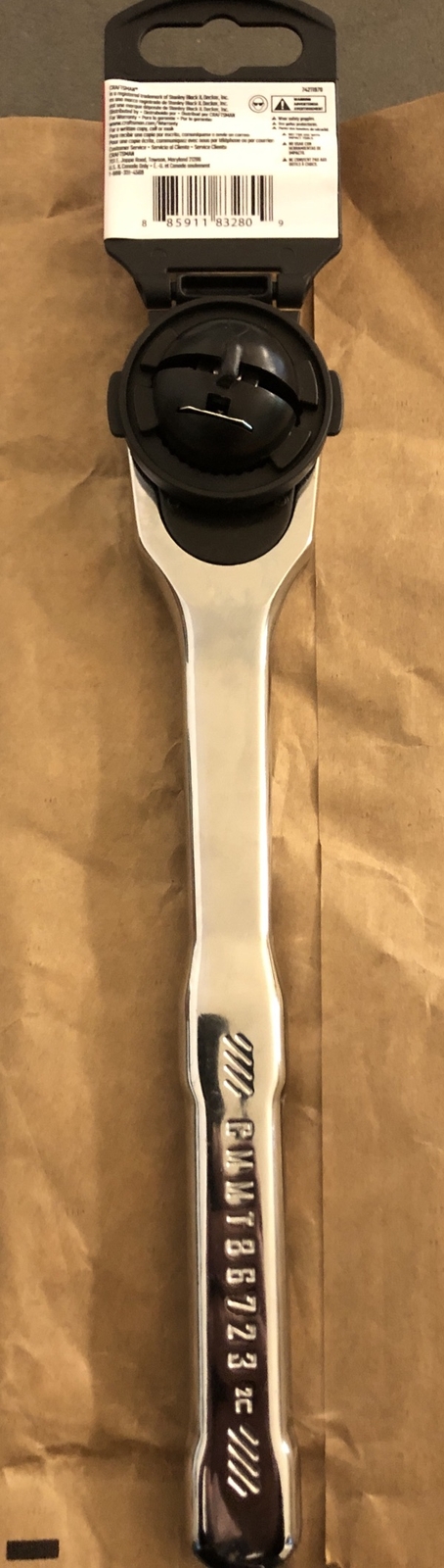 NEW Craftsman Low Profile Ratchet 72 Tooth Chrome 1/2″ Drive CMMT86723 Taiwan