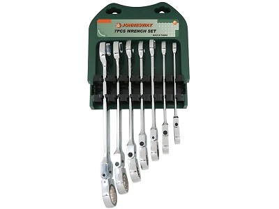 Jonnesway W67207S 7 Pcs Flexible Ratcheting Combination Wrench SAE 3/8″-3/4″