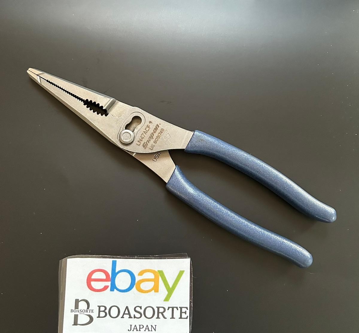 SNAP ON TOOLS NEW 9″ Talon Grip Long Nose Slip Joint Pliers LN47ACF NAVY