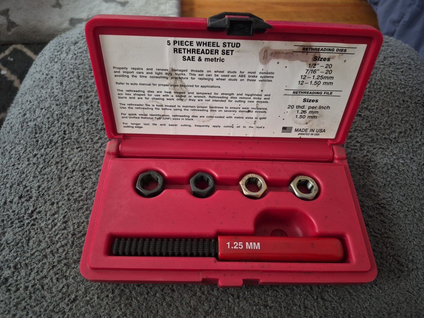 Matco Tools 5 pc Wheel Stud Rethread Kit SRS25