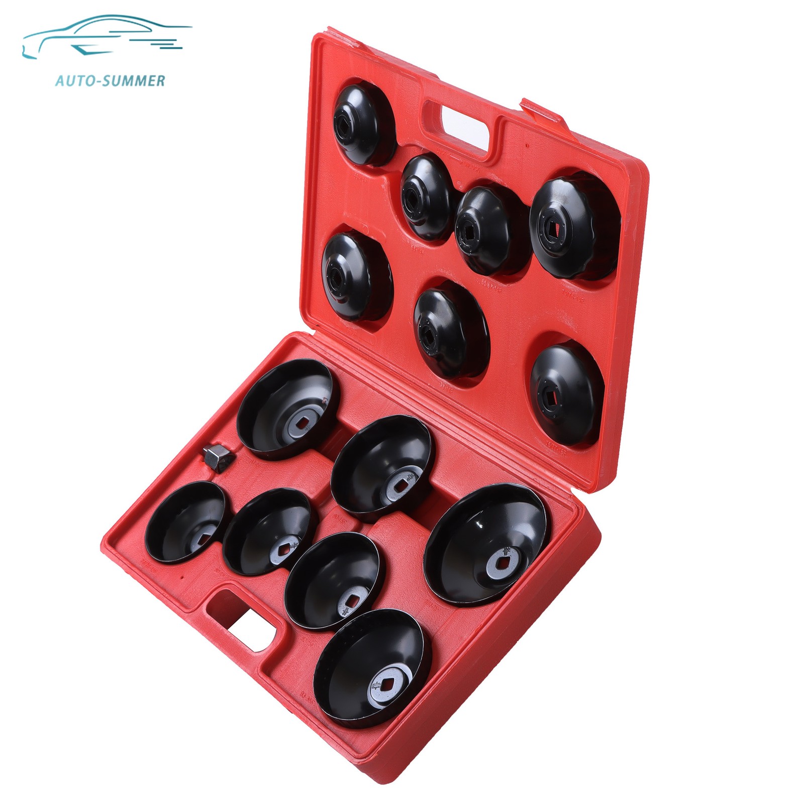 Cup Type Oil Filter Cap Wrench Sleeve Removal Tool Set 1/2″ 3/8″ Adaptor Manual