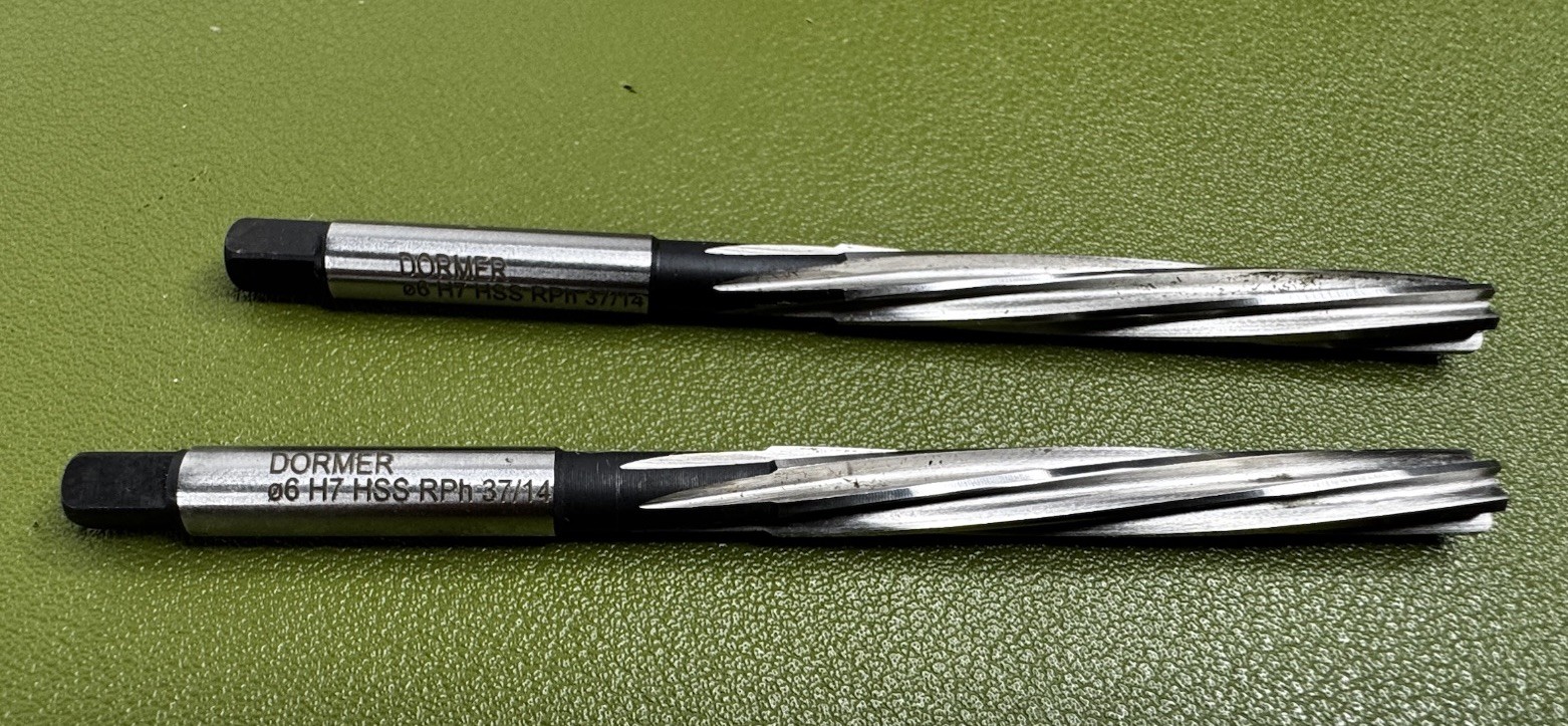 lot of 2 Dormer Hand Reamer Spiral Flutes 06 H7 HSS RPH 37/14