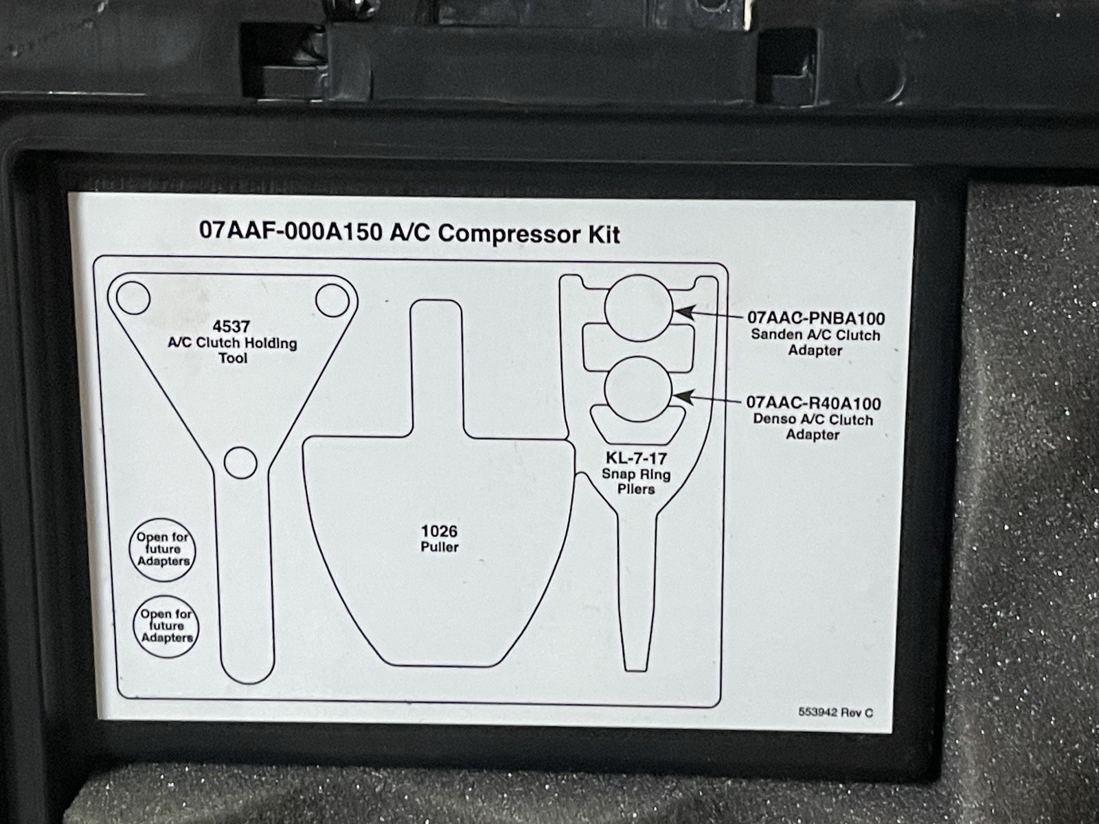 Honda Special Tool – AC Compressor Kit – 07AAF-000-A150 Complete/USED**