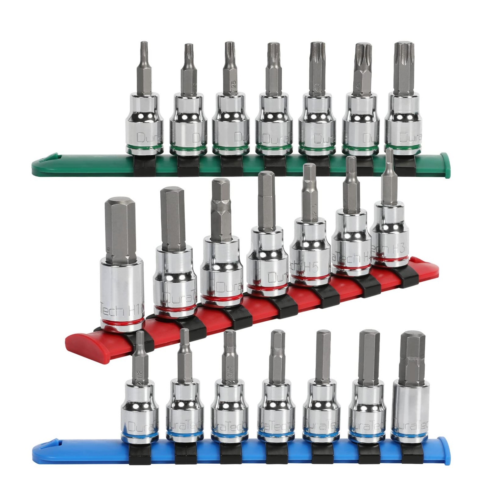 21-Piece Torx Bit Socket Set, 3/8″ Drive, Premium CR-V & S2, Metric & SAE
