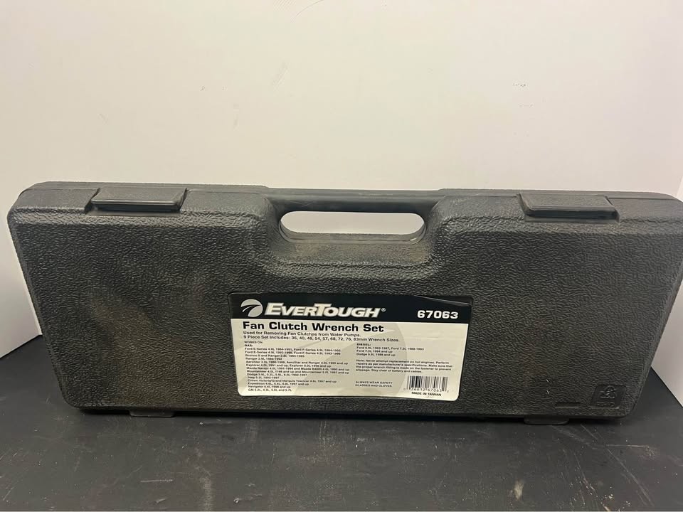 EverTough #67063 Fan Clutch Wrench Set With Hard Case NEW NEVER USED