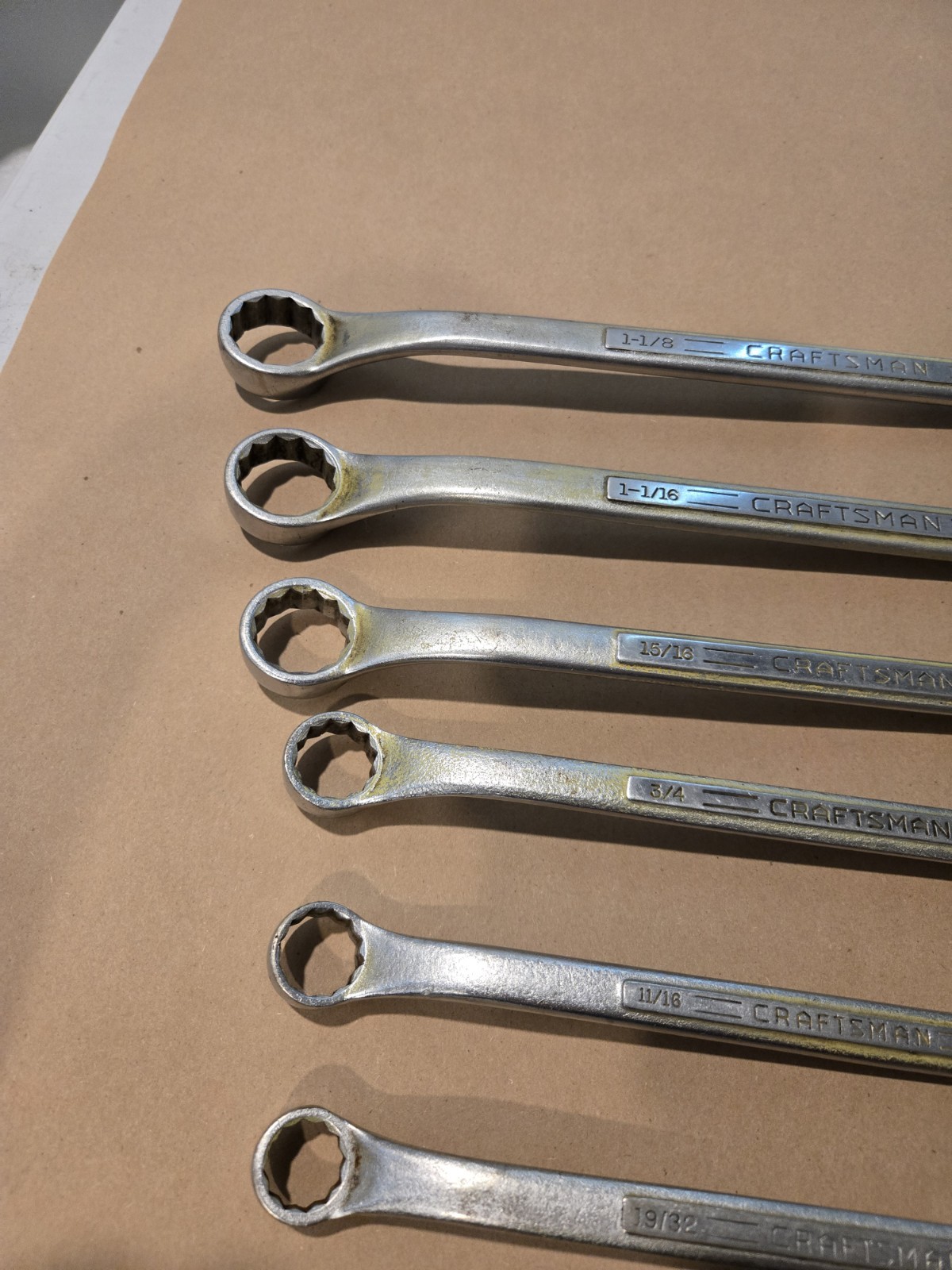 Craftsman Vintage =V= 19/32-1-5/16″ 12PT SAE Offset Box End Wrenchs USA Set Of 6