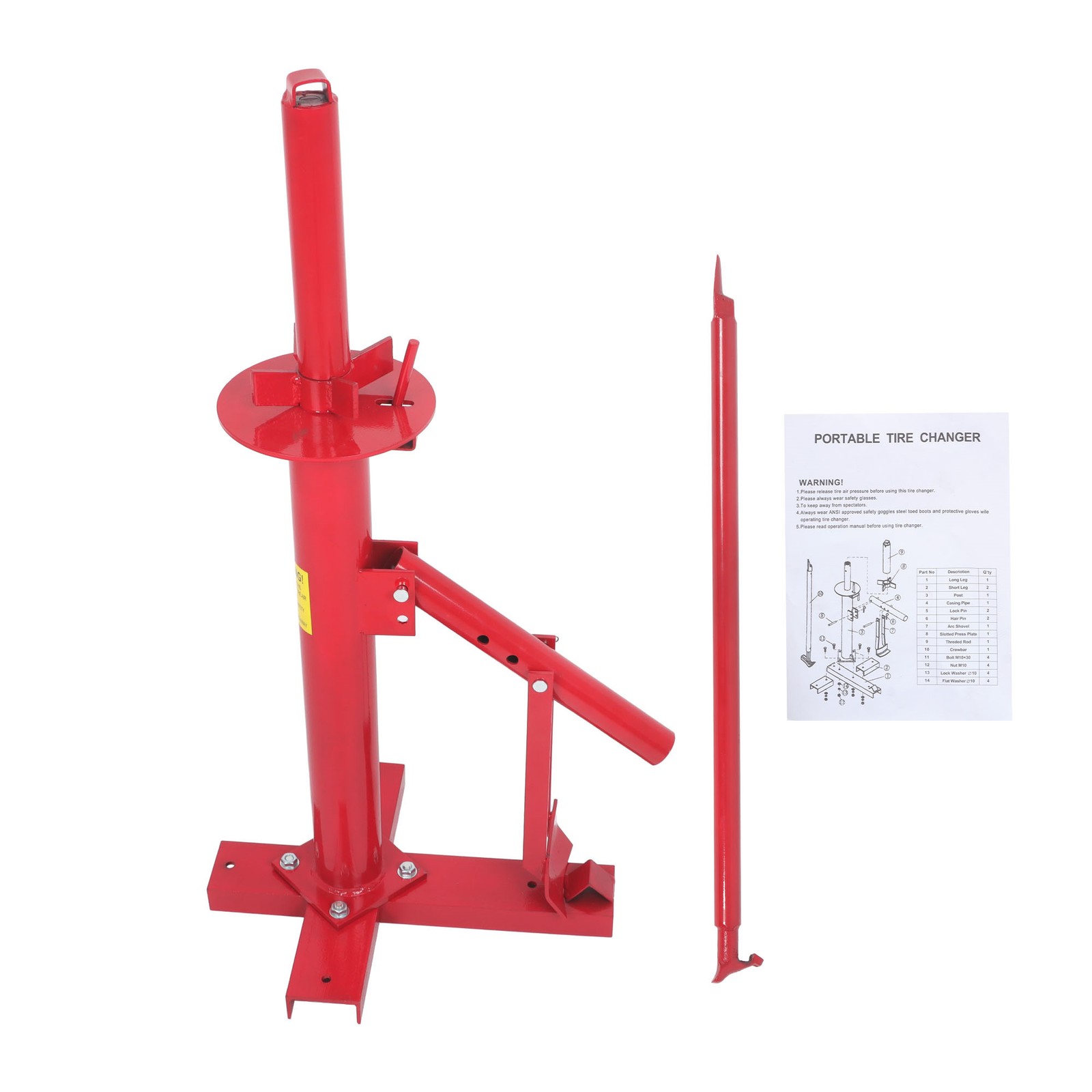 For 8″ to 16″ Portable Hand Tool Tire Bead Breaker Manual Tire Changer