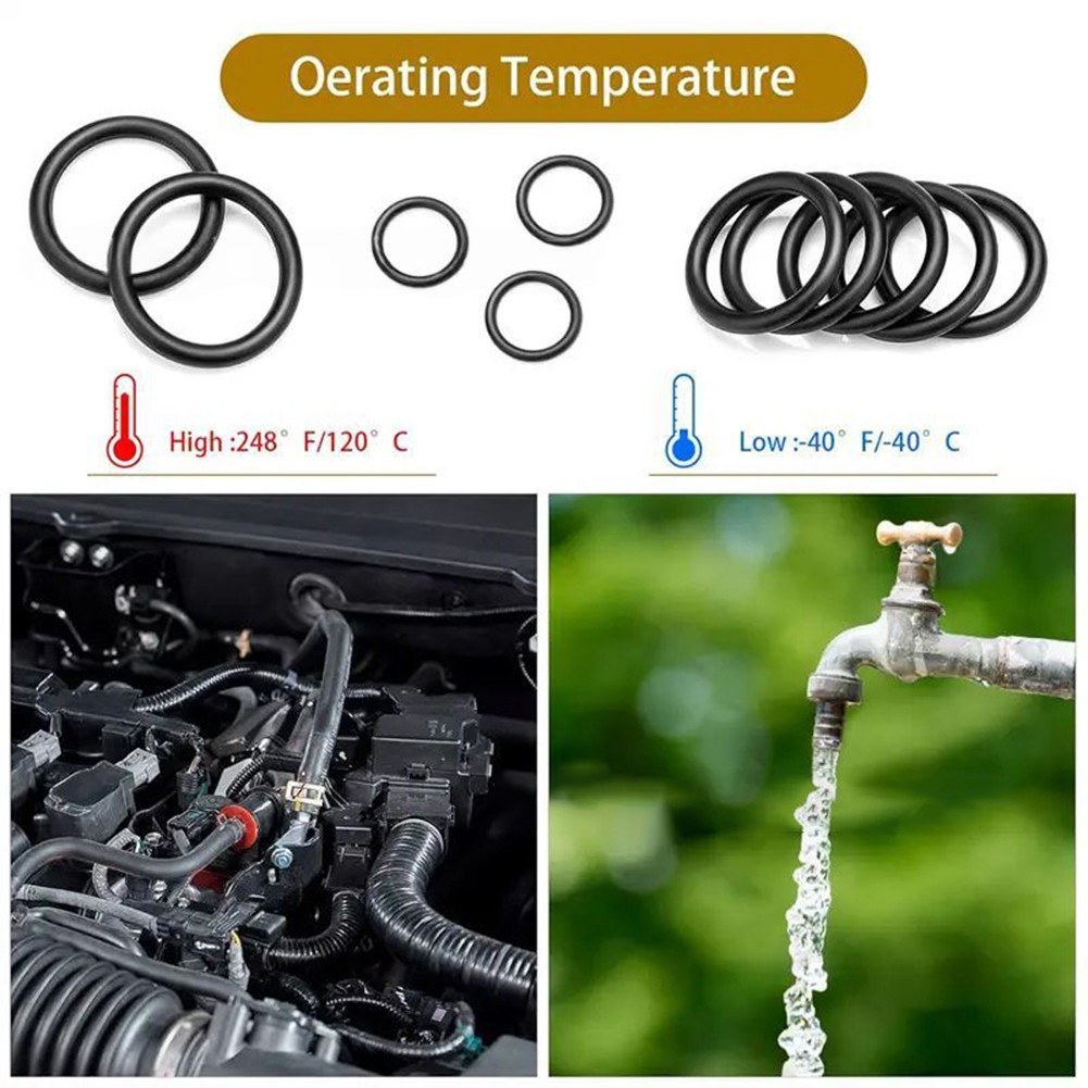 Rubber O Rings Kit 1200pcs with Multiple Sizes for Plumbing and Auto Repair