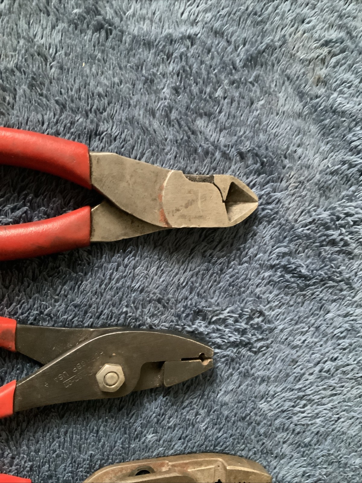 Snap On 4pc Pliers Set……one Can’t See Logo….and One Not Sure If Bent Handle….