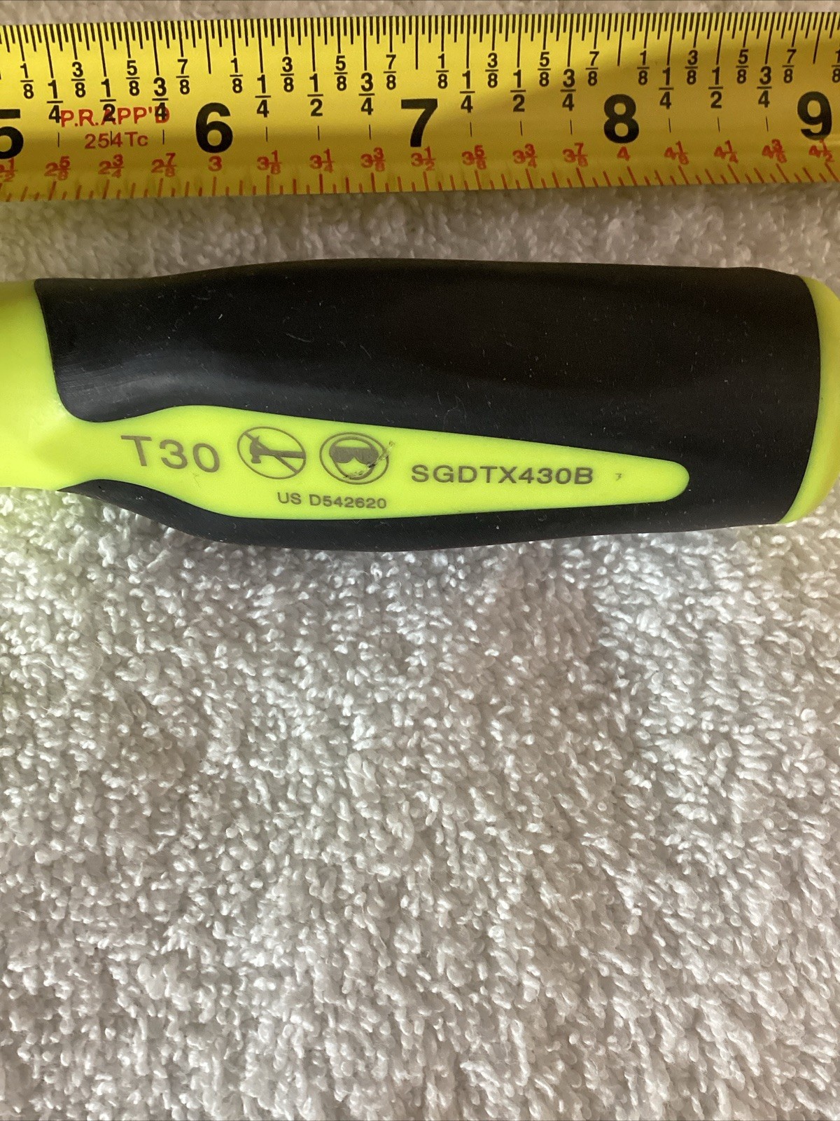 USED Snap-on Tools HI-VIZ Soft Grip T30 Torx Screwdriver SGDTX430BHV