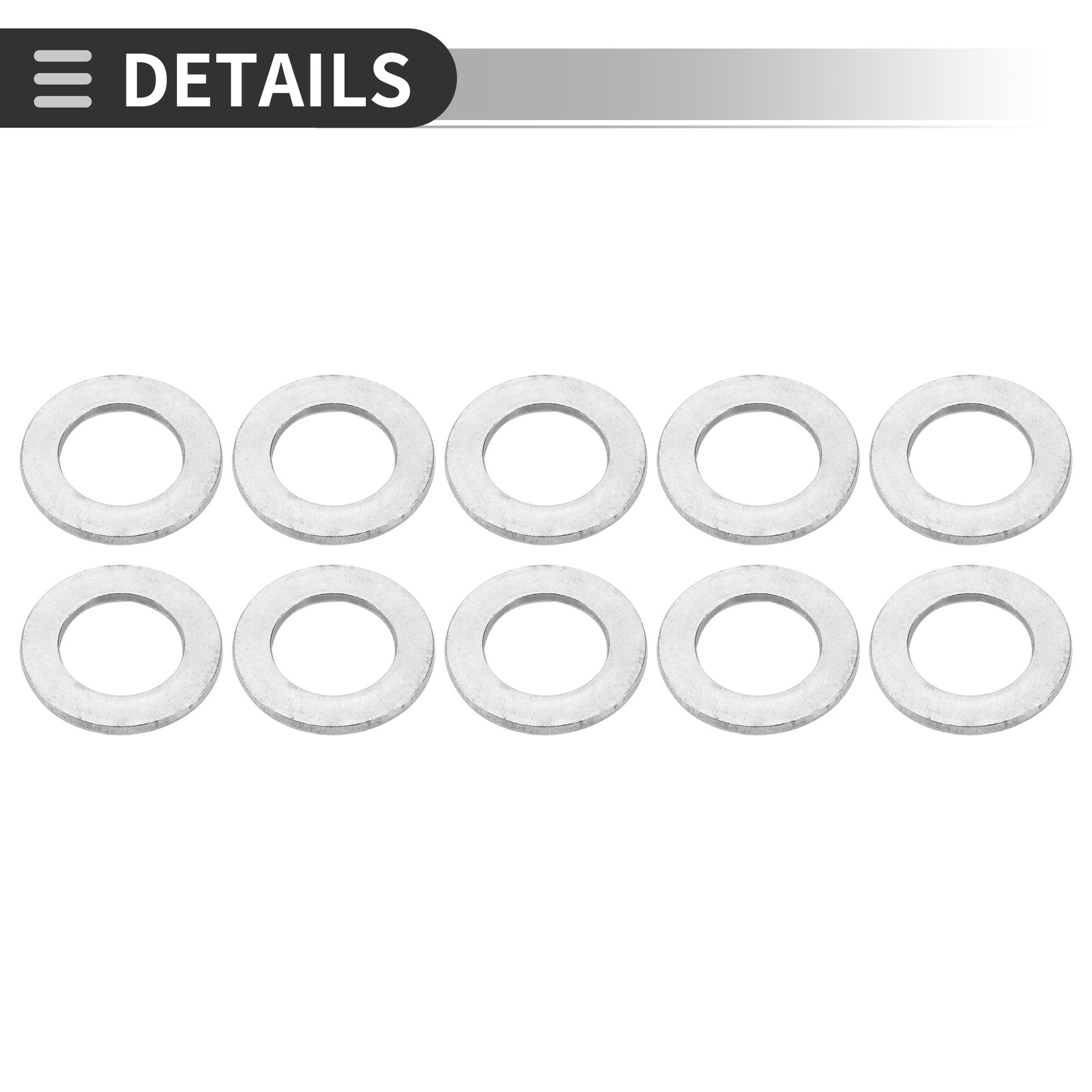 Flat washer 23x39x3mm, stainless steel, silver, 10pcs, for universal cars
