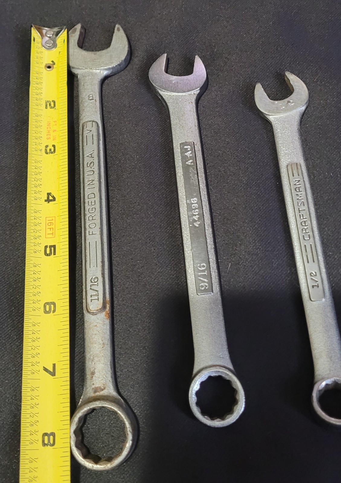 Set Of 3 Craftsman 12 Pt Wrenches, 11/16, 9/16, And 1/2