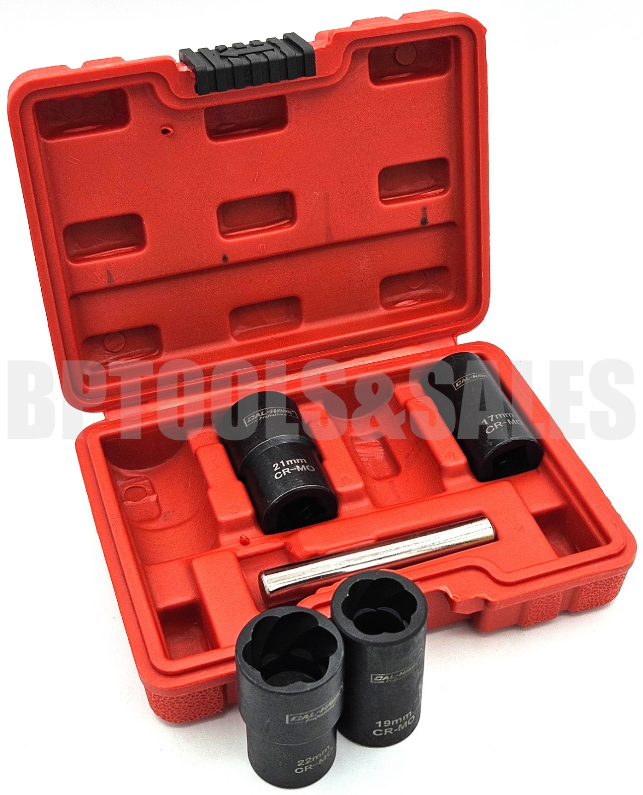 5pcs 1/2″ Drive Twist Socket Set Damaged Worn Lug Nut & Lock Remover 17 – 22mm