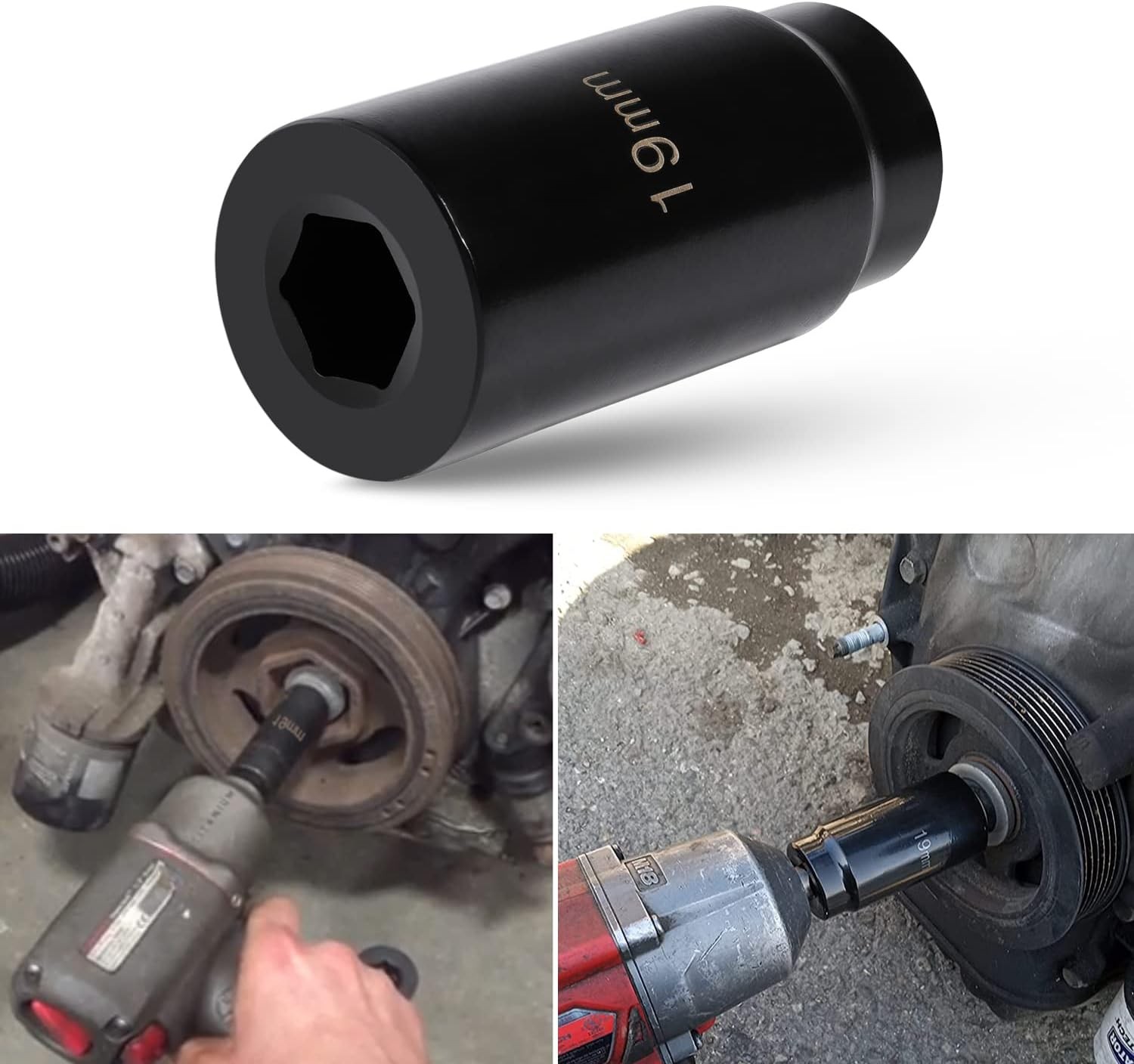 77080 19 mm Harmonic Balancer Socket Tool for Honda Engines (Heavy Steel)