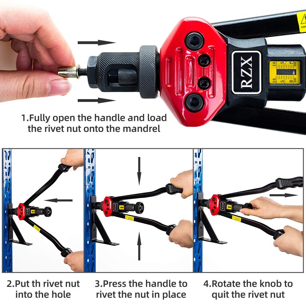 RZX 16″ RIVET NUT TOOL Hand Blind Riveter,RIVNUT Riveting Tools With Carton