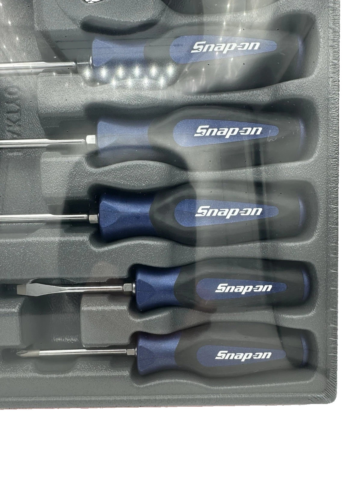 Snap-on Tools 6pc POWER BLUE Soft Grip Combination Screwdriver Set SGDX60BMB NEW