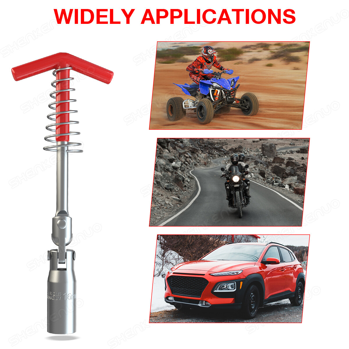 1 PCS 16mm 5/8» Car Universal Magnetic Spark Plug Socket Wrench Short Hand Tool