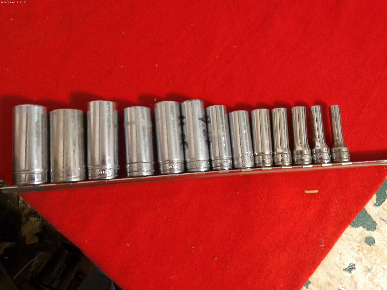 Snap On 3/8″ Drive 13pc SAE Deep 6Pt Point Chrome Socket Set 1/4” to 1” READ!