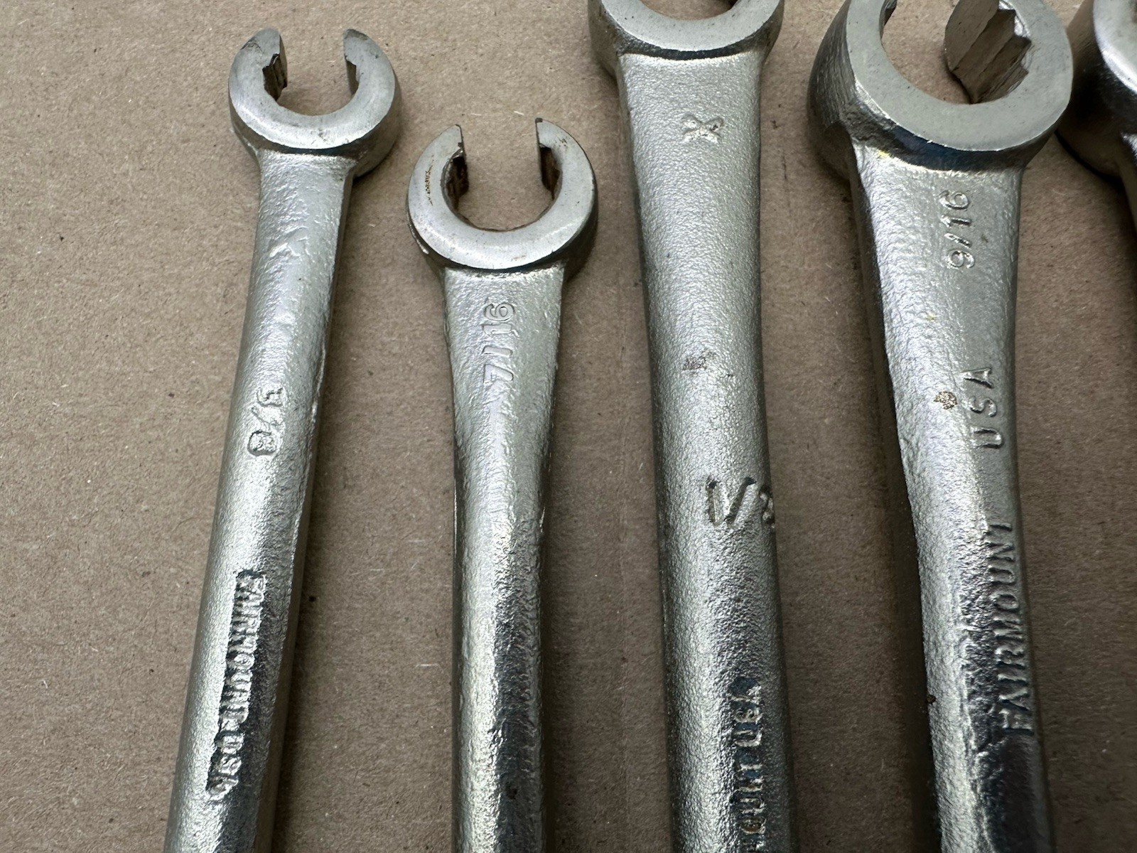 Fairmount 9pc Single End Flare Nut Line Wrench Set USA 3/8″-1″ Very Nice Shape