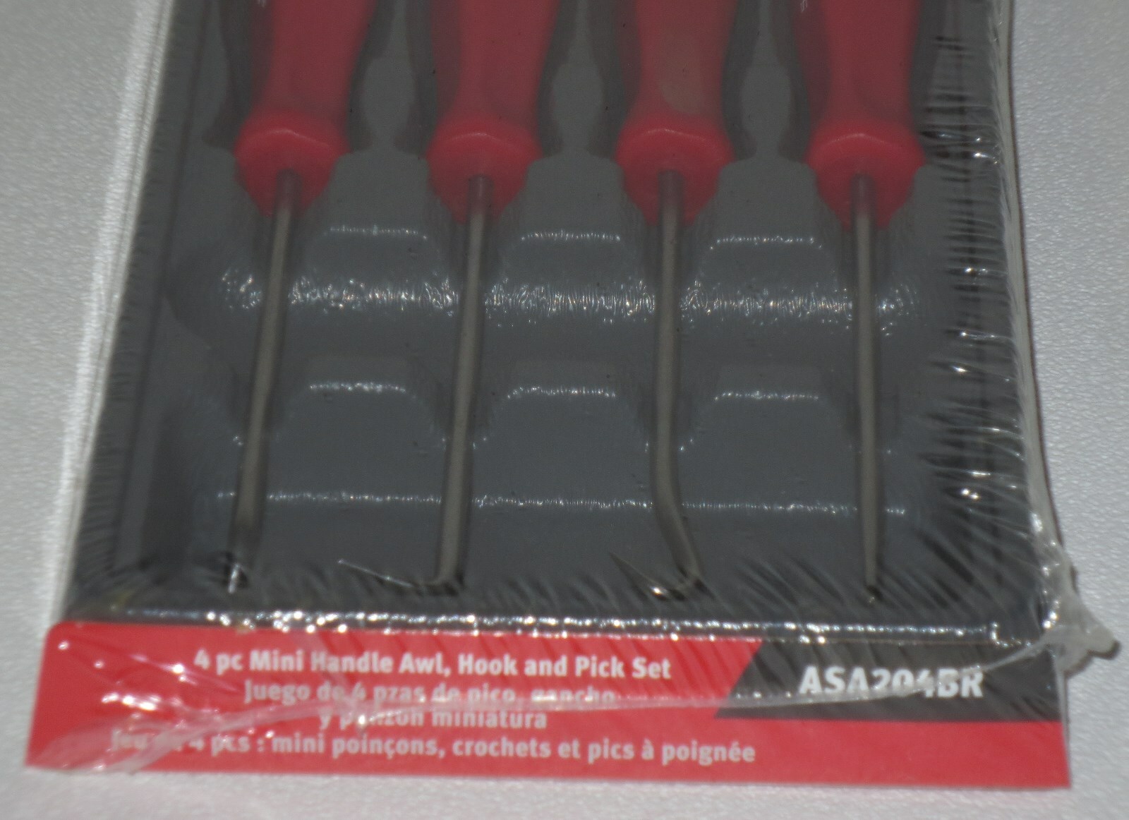 Snap-on Pick Set ASA204BR *RED HARD HANDLES* NEW & SEALED! *HARD HANDLE PICKS*