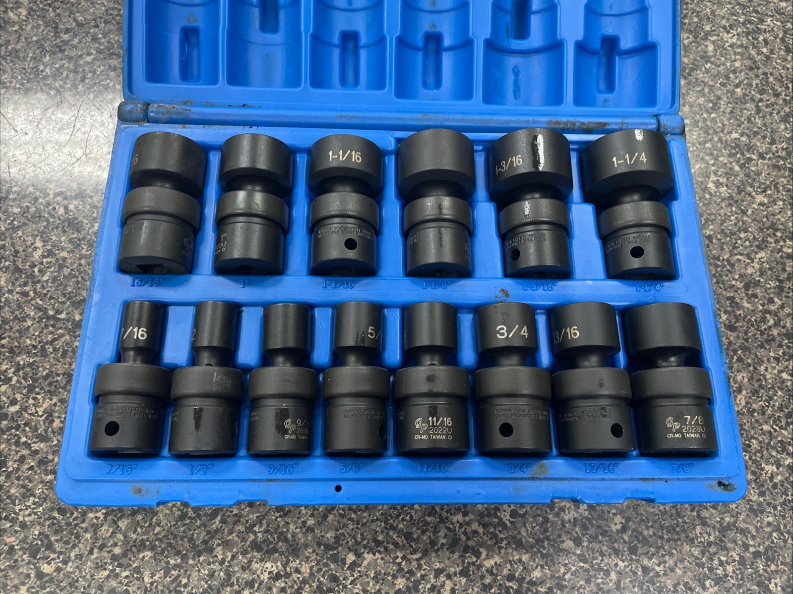 14 PIECE SET OG GP 1314U SWIVEL IMPACT SOCKET SET STANDARD USA SELLER