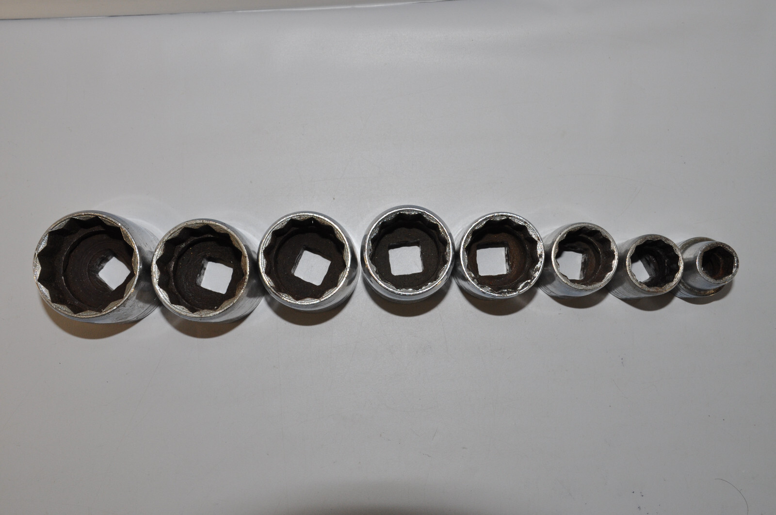 SK Wayne 8pc 1/2″ Drive 12 Point SAE 7/16 to 1-1/4 Shallow Socket Set USA