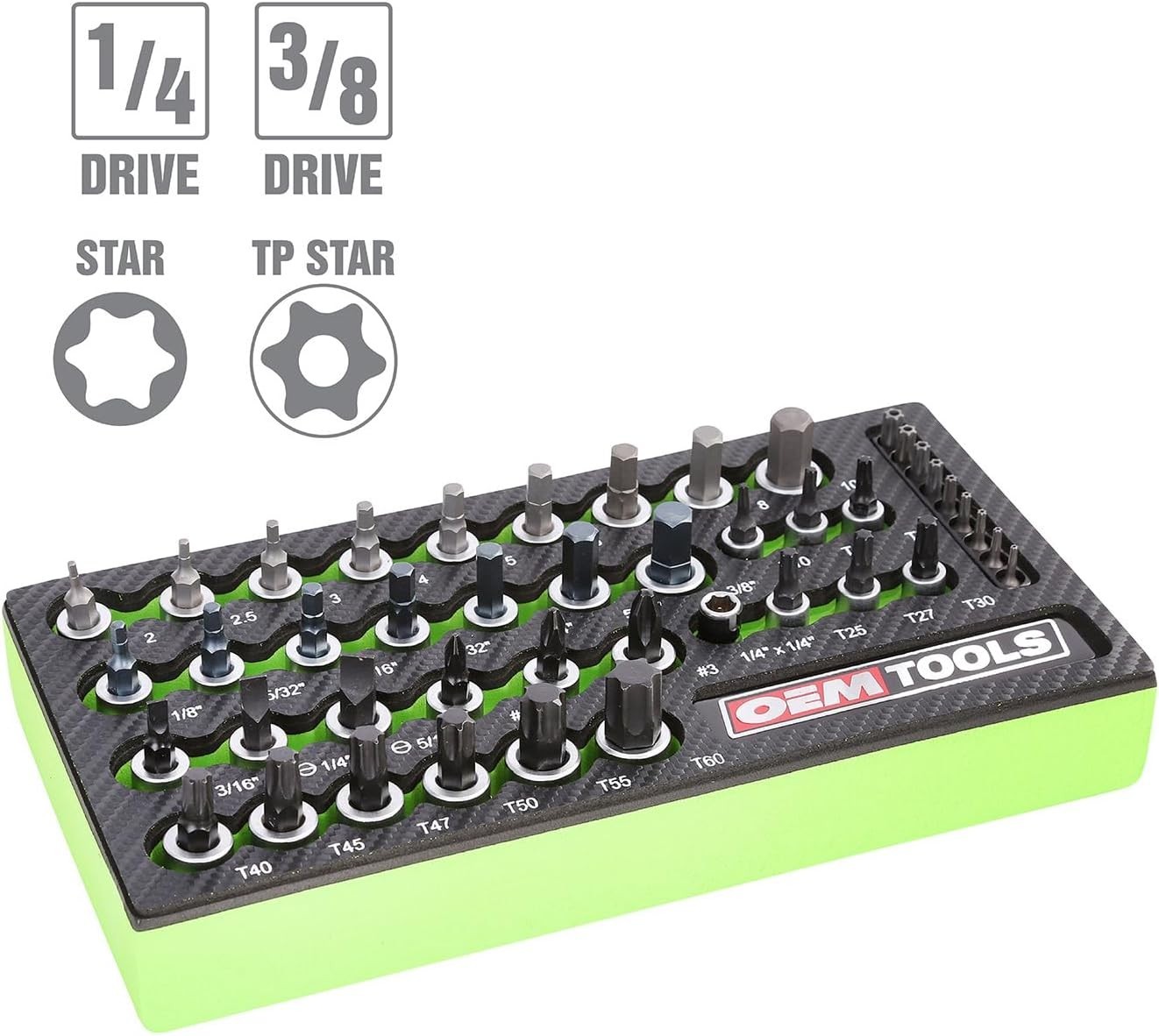 High-Performance 44pc Torx Socket Set with Polished Chrome Finish & Grip Design