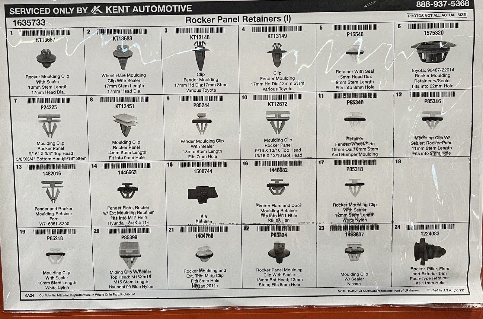 Kent Automotive Clips/rivets Drawer Set, Individual Or Complete ￼￼
