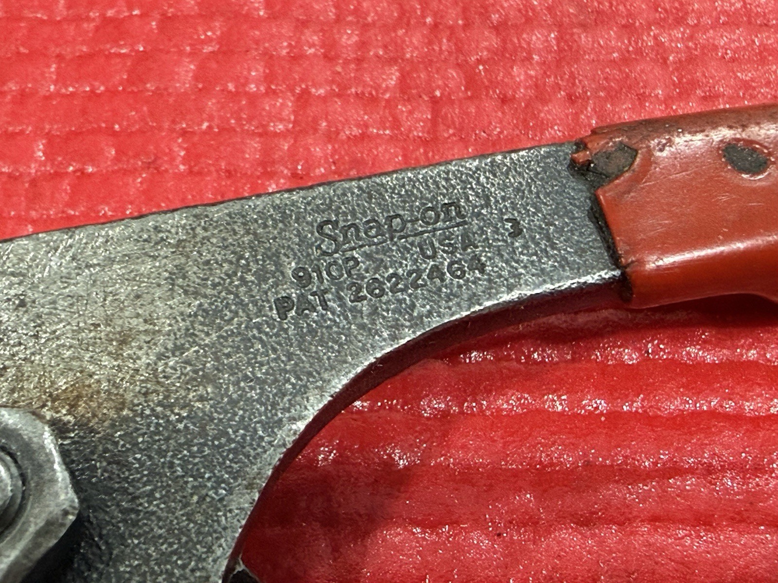 Snap-on Tools 10” Adjustable Interlocking Channel Pliers Red Grip 910P, USA Made