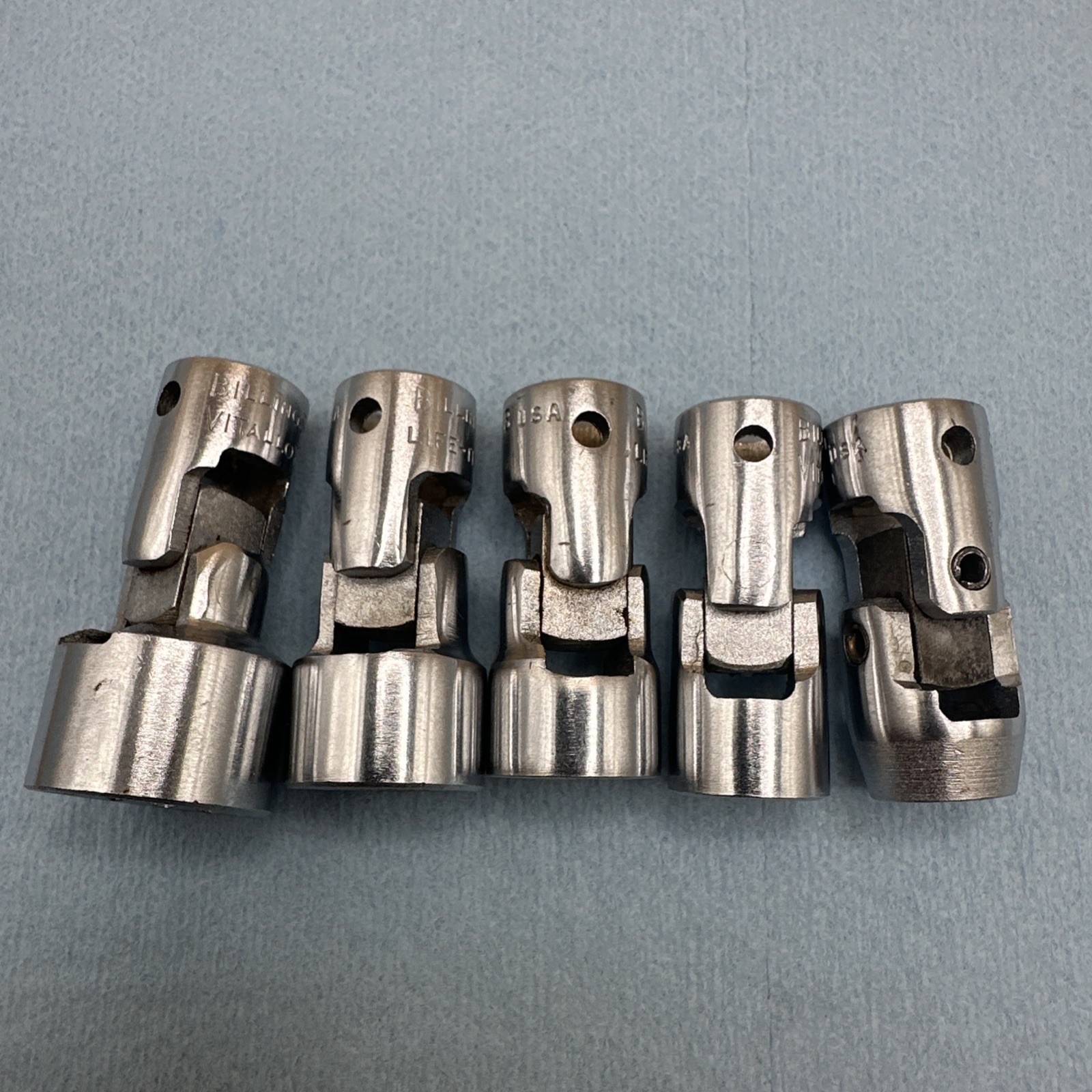 Vintage Billings Vitalloy 5 Pc Set 3/8” Drive Swivel Sockets 12 Pt SAE 7/16 -3/4
