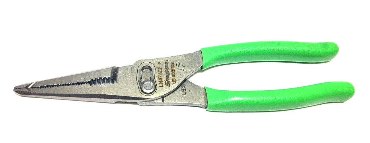NEW Snap-on™ LN47ACF LN47ACFG Green 9 3/4″ Talon Grip Long Nose SlipJoint Pliers