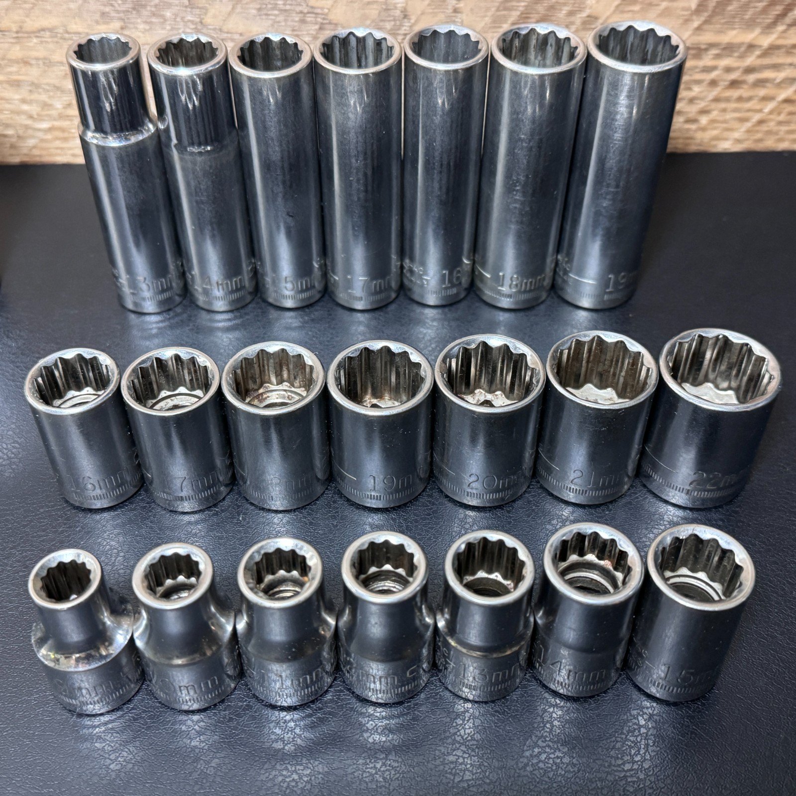 Craftsman S-AC 1/2 Drive Metric & SAE Socket Set STD Deep w/ Ratchet 44809 —40pc