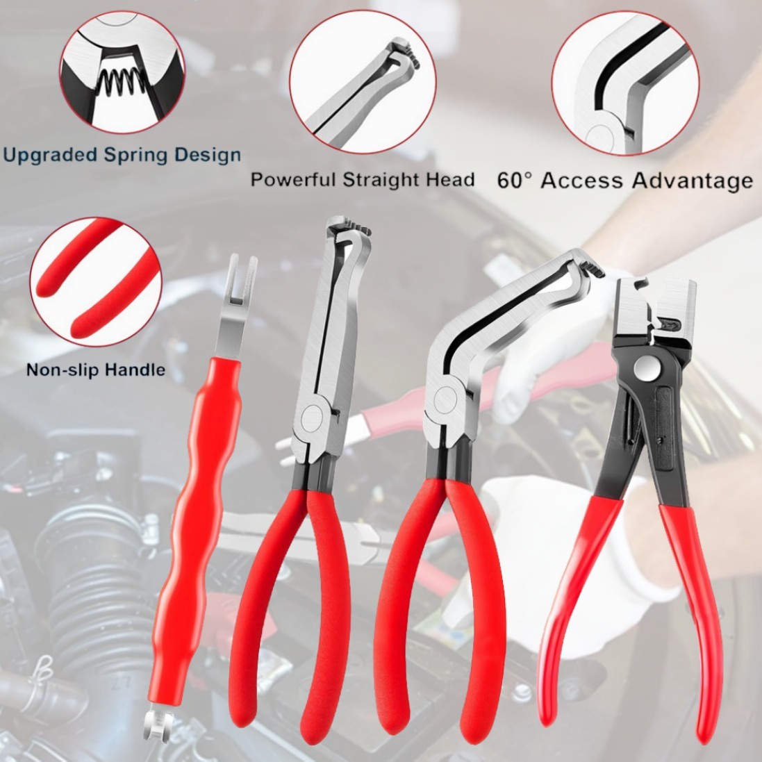 4Pc Electrical Disconnect Pliers For Car Connector Separator Automotive Tool***