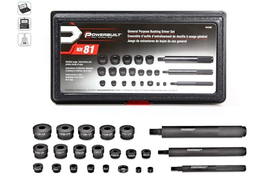 Powerbuilt General Purpose Bushing Driver Tool Kit, Tool Set to Install and Remo