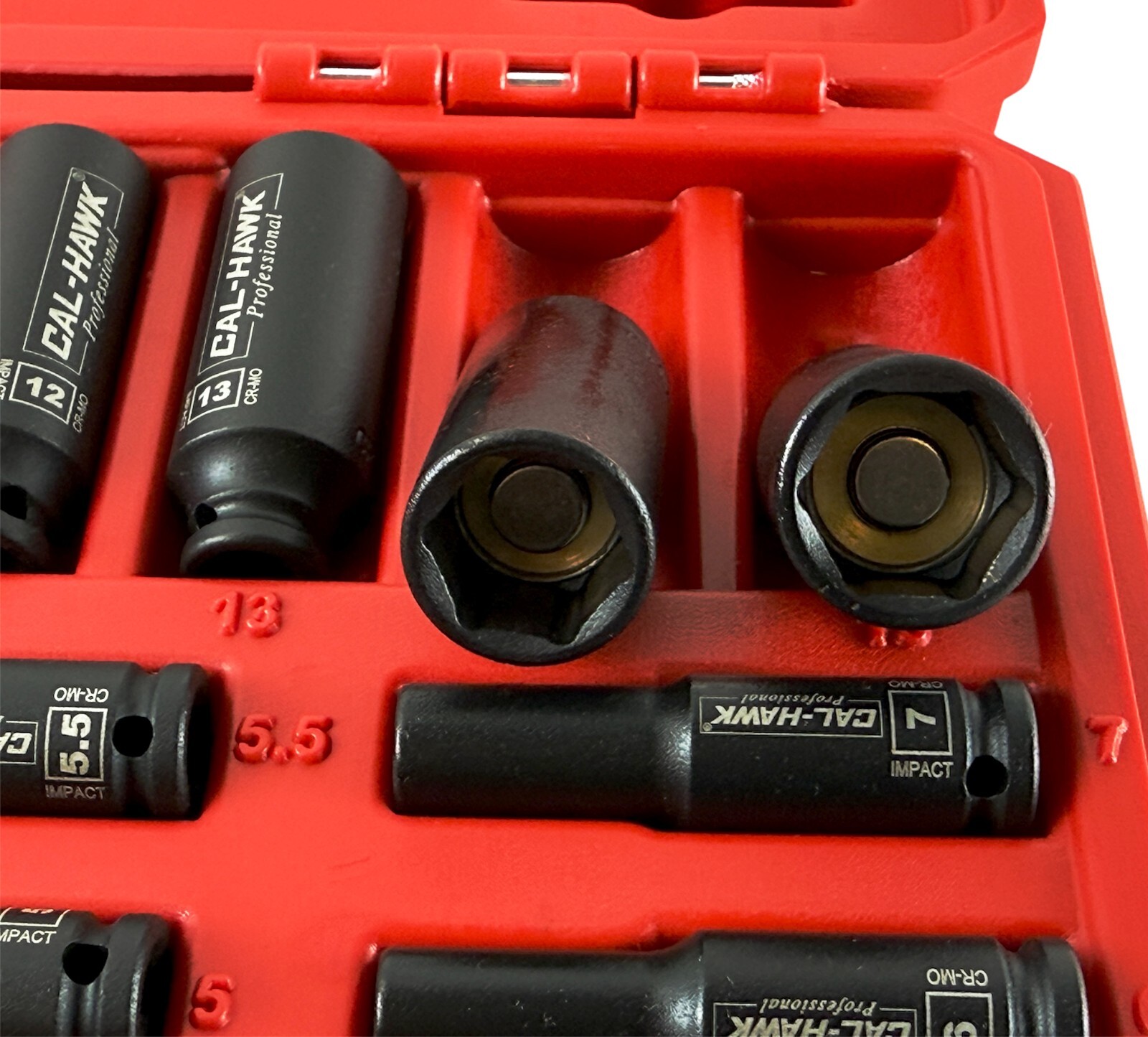 14PC 1/4″ Drive Magnetic Deep Impact Socket Set Metric CR-MO 4-15MM W/ CASE