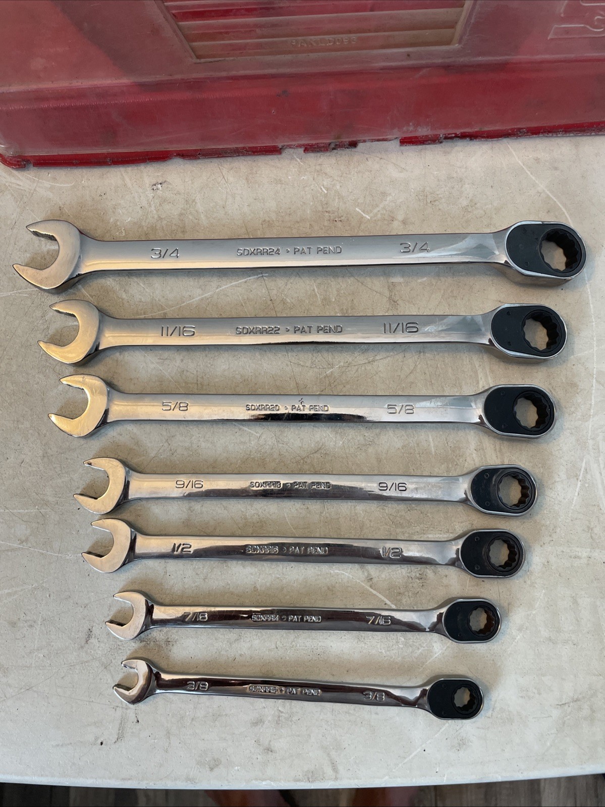 Snap-On SOXRR707A Ratcheting Reversible Wrench Set 3/8-3/4”
