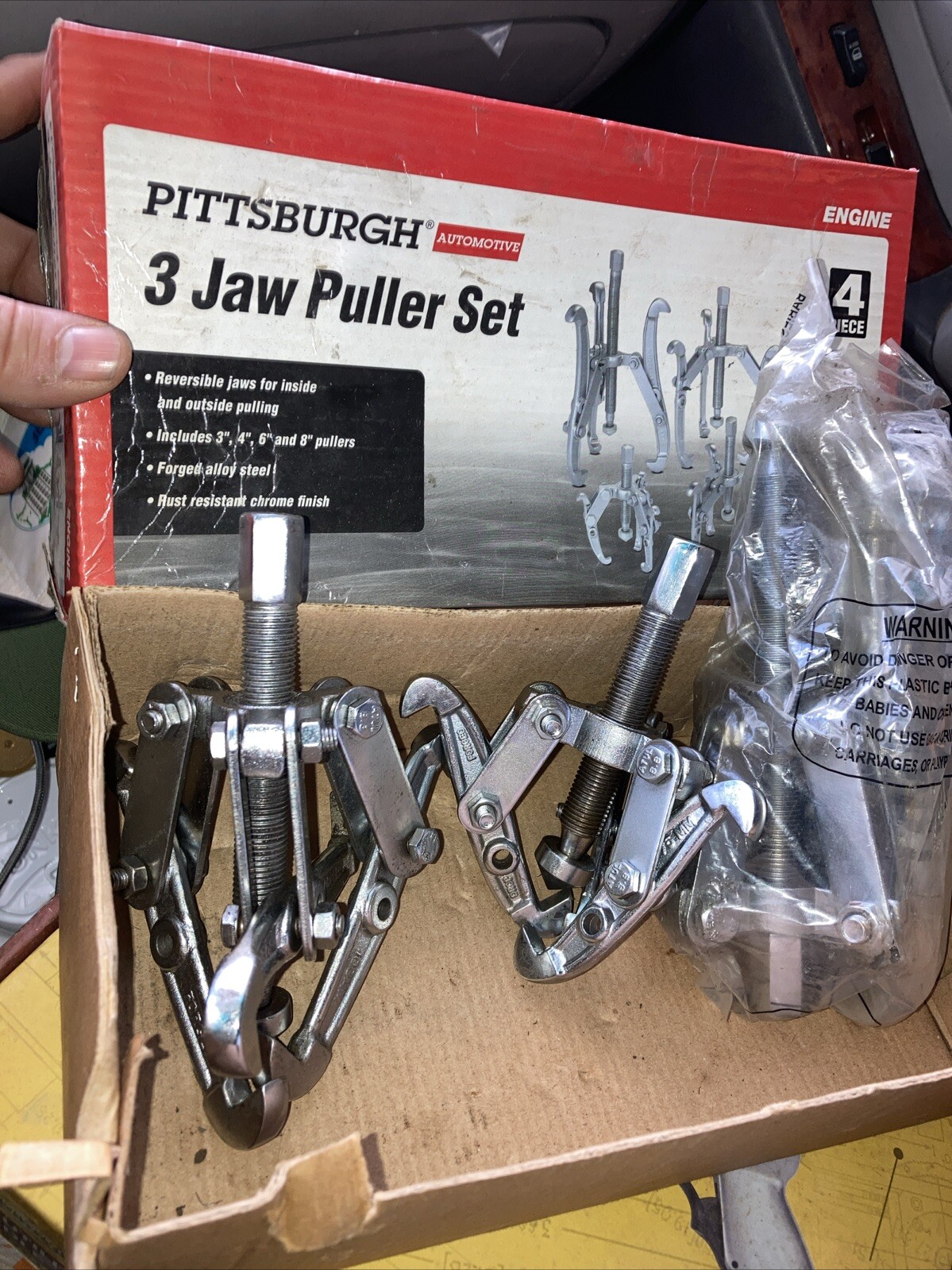 PITTSBURGH Three Jaw Puller Set 3″ 4″ 6″ inch drop forged (missing 8” Puller)