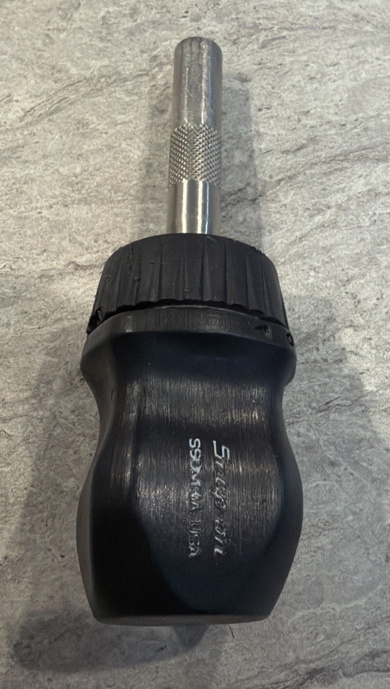 Snap-on Stubby Ratcheting Screwdriver SSDMR1AG *BLACK* HARD HANDLE* RARE! USED!