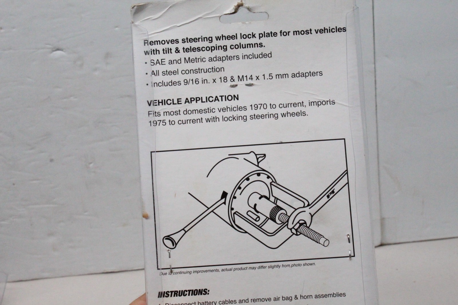 Performance Tool W86551 Steering Wheel Lock Plate Puller Tool, New