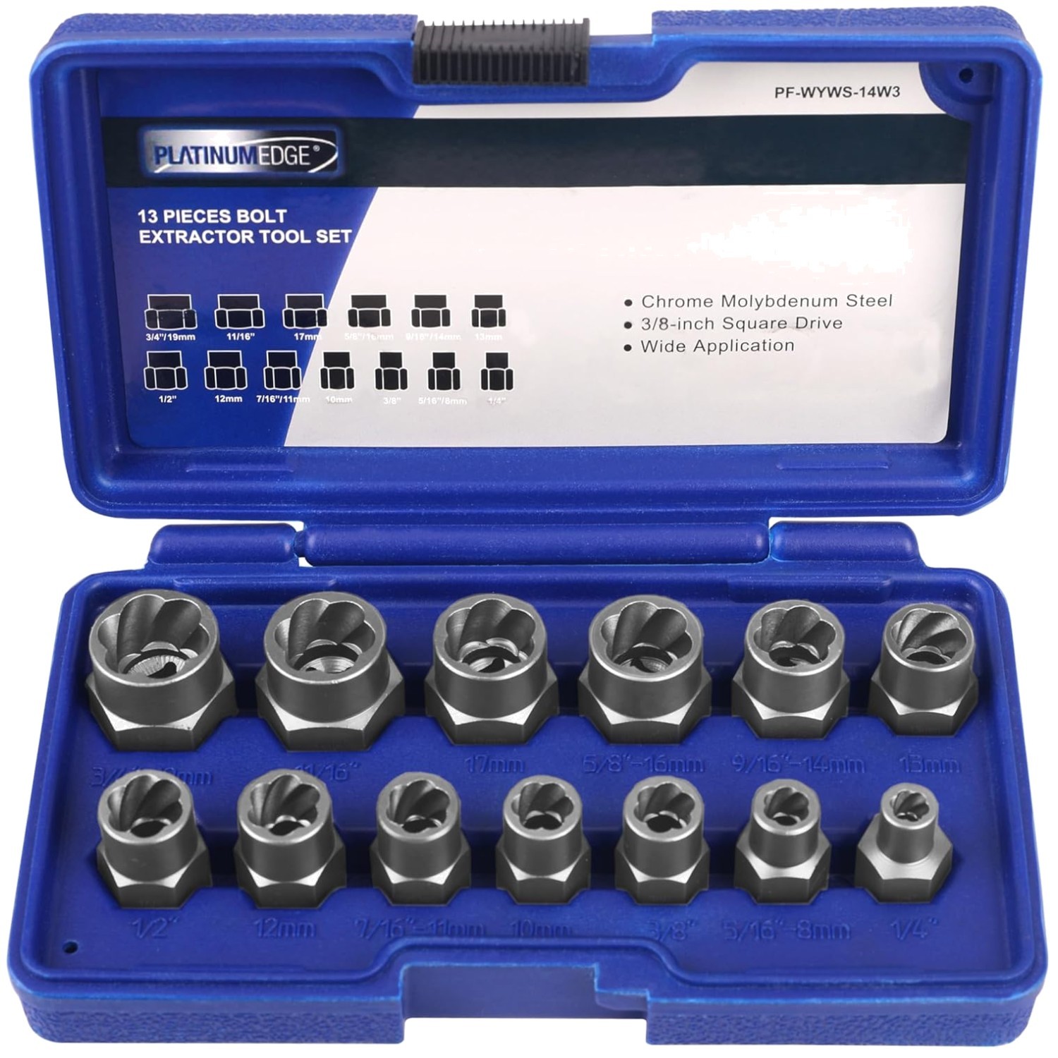 13-Piece Impact Bolt & Nut Remover Set with Case